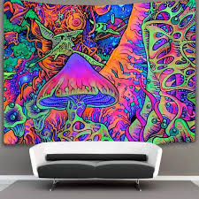 Oil painting hippie tapestry psychedelic blanket wall hanging tapestries decor. Pop Mkyth Trippy Smoke Mushrooms Wall Tapestry Hippie Art Tapestry Wall Hanging Home Decor Extra Lar Trippy Tapestry Hippie Bedroom Decor Tapestry Wall Hanging