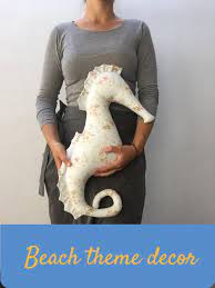 Seahorse Stuffed Toy With Floral Print Seahorse Fabric Pillow Etsy Seahorse Pillows Seahorse Handmade Stuffed Animals