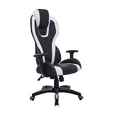 Homcom Adjustable Pu Leather High Back Race Car Style Computer Chair Black White Computer Chair Chair Pu Leather