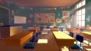 Incom Studio 3d Asset Cartoons Background Classroom 02 3d Model Cartoon Background Environment Concept Art 3d Model