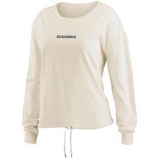 Women S Wear By Erin Andrews Oatmeal Seattle Seahawks Long Sleeve Crop Top Shirt Walmart Com