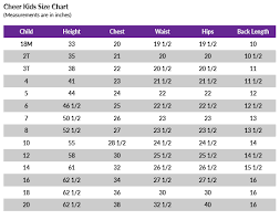 Size Chart For Gymnastics Leotards 2019