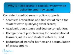 Clep And Systemwide Credit By Exam Policy Nationally