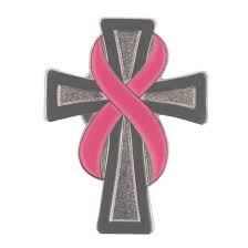 Cross tattoo on face under eye. Pink Cancer Ribbon And Cross Tattoo