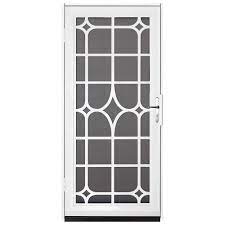 Safehome by unique home designs white security door seal kit help reduce draf. Unique Home Designs 36 In X 80 In Lexington White Surface Mount Steel Security Door With Insect Screen And Nickel Hardware Idr30000362130 The Home Depot