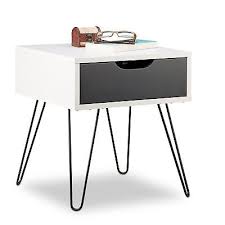 table de chevet noir blanc 1 tiroir commode de nuit table console de lit nachttisch weiss nachttisch tisch
