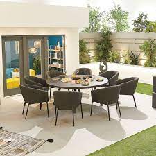 Edge Outdoor Fabric 8 Seat Round Dining Set