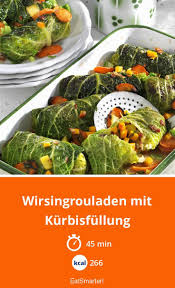 Wirsingrouladen Mit Kurbisfullung Rezept Wirsing Wirsingrouladen Kurbis
