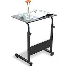 Dland Laptop Stand Adjustable 236 Computer Standing Desk With Tablet Ipad Slot Wheels Portable Side Table For Be Computer Stand For Desk Laptop Stand Bed Desk