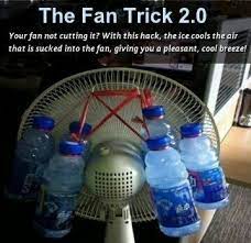 As water evaporates, it naturally lowers the temperature in that area, and this cold air is then blown where you need it by the system's fan. Does Putting A Frozen Water Bootle In Front On A Fan Make It Move Colder Air Around The Room Quora