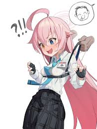 Pulling on Hoshinos arm straps (by @AsaNami_IuHa) : rBlueArchive