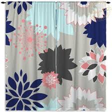 15% off with code zhellosummer. Dahlia Curtains Navy Coral Gray Floral Curtain Panels Girls Kids Window Curtains 370 By Eloquentinnova Floral Curtains Kids Window Curtains Curtains