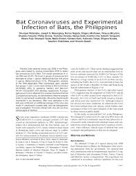 You should make your topic a question: Pdf Bat Coronaviruses And Experimental Infection Of Bats The Philippines