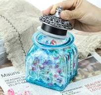 SOCOSY Vintage Crystal Glass Candy Jar with Lid Food Jar Nut Jar Jewelry  Box Wedding Candy Buffet Jars Kitchen Storage Assorted Color 24 oz