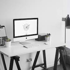 Black And White Office Table Rachel Aust On Instagram New Video Organising Your Workspace Will Increase Productivity And Creativ Cozy Home Office White Desk Design Small Bedroom Desk