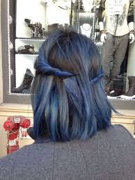 Taglio di capelli medi castano scuro con ciocche blu e verdi. Oceanic Brunette Hair Il Trend Colore Per Capelli Castano Blu Foto 9 20 Stylosophy
