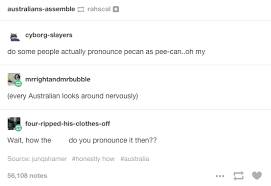 Peh Cahn Accent On The Cahn Right Idk I M A Merican That S How I Pronounce It Too I M American But I Know Australia Funny Aussie Memes Tumblr Funny