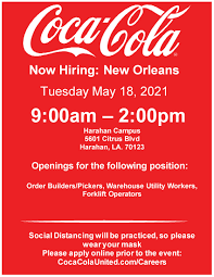 Nola Career Fair 5 18 21 Coca Cola United