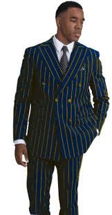 Suit up in style with our men's double breasted suits. Mens Navy With Gold Pinstripe Double Breasted Suit