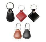 13.56Mhz Leather Nfc Keyfob 125.2Khz RFID Key Chains Tags for Door Access  Control