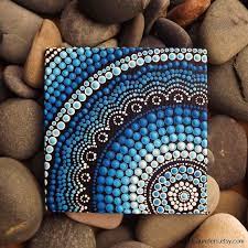Water Design Australian Aboriginal Dot Painting Biripi Artist Raechel Saunders 4 X 4 Canvas Board Acrylic Paint Water Art Dot Art Painting Aboriginal Dot Painting Aboriginal Art