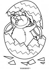 coloriage lapin dans un oeuf de paques animaux amphibiens