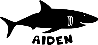 Vase/flower/animal pattern, waterproof, background decorsize: Shark With Name Fish Sticker Tenstickers