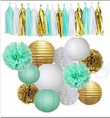Black And Gold Pom Poms Transparent Background Your Place To Buy And Sell All Things Handmade Gold Wedding Decorations White And Gold Wedding Themes Mint Green Party Decorations