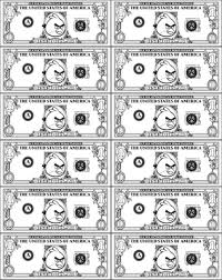Angry Birds Play Money Dollar Bill Coloring Page Red Boy Bird Printable Party Favor Craft Pinata Filler Printable Play Money Play Money Play Money Template