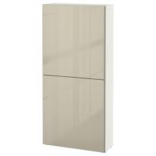 Besta Wall Cabinet With 2 Doors White Selsviken High Gloss Beige Ikea Wall Cabinet Ikea Wall Cabinets Ikea