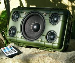 The speaker and control pod are held in the. Diy Tough Bluetooth Boombox Lasts 20hrs Diy Bluetooth Speaker Speaker Projects Outdoor Bluetooth Speakers