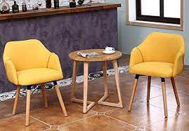 This set includes 2 armrest chairs and 1 coffee table. Grf Solid Wood Cafe Tables And Chairs Three Piece Coffee Table Lounge Chair Combination Bedroom Living Room Table And Chairs Amazon Ae Home