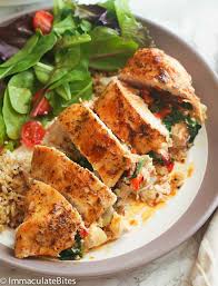 Stuffed Chicken Breast Immaculate Bites A chicken dinner can be baked, stuffed, roasted, or served in a soup or sandwich. stuffed chicken breast immaculate bites