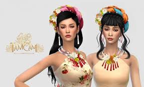 ʔiə̌m) is a traditional vietnamese bodice used primarily as an undergarment that was once worn by vietnamese women across all classes. Vietnamese Traditional Clothes Ao Yáº¿m At Hoanglap S Sims The Sims 4 Catalog