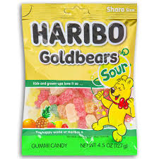 Trolli's bears are similarly most often sold in five flavors in the united states, and in the same colors; Haribo Sour Gold Bears Gummi Candy Sour Candy