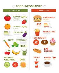 Healthy And Junk Food Infographic Stock Vector