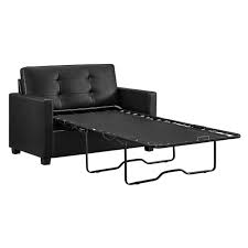 Mainstays Loveseat Sleeper Sofa Twin Black Faux Leather Walmart Com Walmart Com In 2020 Loveseat Sleeper Sofa Loveseat Sleeper Love Seat
