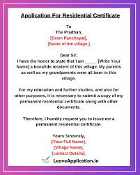 Phoenixville, pa 19460 at 9 pm on 26 th february 2020. Application For Residence Certificate Samples Format