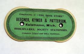 Original Early 1900 S Bk P Kalamazoo Book Store Advertising Pocket Game Counter Pocket Game Bookstore Kalamazoo