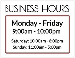 Store Hours Small Business Window Sticker Template Label Templates Sticker Template Sheet Labels