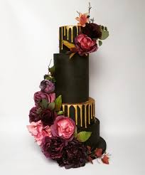 For venue and table styling, keith woods weddings andevents created an opulent table scene using colors from. Black And Gold Wedding Cake Gold Wedding Cake Burgundy Wedding Cake Black Wedding Cakes