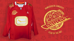 A similar version of this logo is used as their shoulder patches and for their third jerseys. Canucks Celebrate The Year Of The Rat
