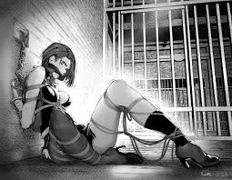 Safebooru - asymmetrical legwear bdsm bondage bound chain chen zi dagger  fire emblem fire emblem: three houses gagged high heels highres monochrome  prison restrained rope shamir nevrand shibari short hair siting tied