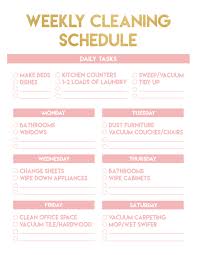 Download This Free Cleaning Schedule Printable At Lady