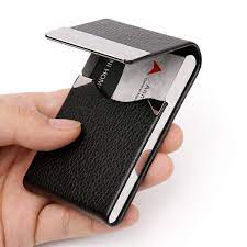 Custom key card holders resemble small pocket folders, and are slightly larger than a credit card when folded. Dmfly Business Card Holder Case Pu Leather Business Card Case Name Card Holder Slim Metal Pocket Card Holder With Magnetic Shut Black Buy Online At Best Price In Uae Amazon Ae