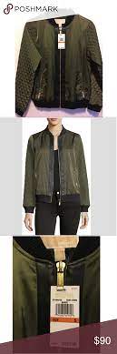 Michael Kors Green Quilted Bomber Jacket New S Quilted Bomber Jacket Quilted Bomber Quilted Sleeves