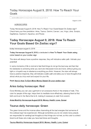 Predictions for the year ahead of love, relationships, career, money, and outlook. Womenzilla Com Today Horoscope August 9 2018 How To Reach Your Goals