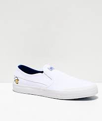 etnies langston x sheep white slip on skate shoes