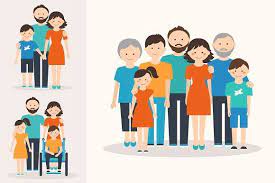 Families Of Different Types Family Illustration Family Vector Type Illustration
