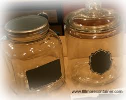 I found these wonderful chalkboard labels at staples & made some lovely painted mason jars into pretty and functional storage. Diy Chalkboard On Jars Fillmore Container